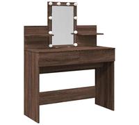 LED Light Dresser Desk Vanity Set with Makeup Mirror & Drawers Dressing Table
