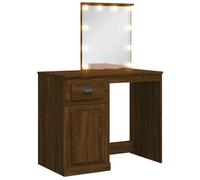 (brown oak) vidaXL Dressing Table with LED Lights Makeup Table Vanity Desk Cosmetic Table