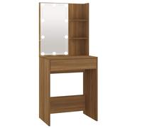 (Brown oak) vidaXL Dressing Table with LED Makeup Vanity Desk Cosmetic Table Multi Colours