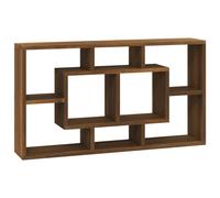 (Brown oak) vidaXL Floating Wall Display Shelf 8 Compartments Hanging Rack Floating Shelf