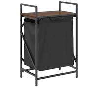 (brown oak) vidaXL Laundry Basket 1 Compartment with Shelf laundry hamper