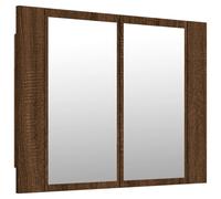 vidaXL LED Mirror Cabinet Brown Oak 60x12x45 cm Engineered Wood, Brown