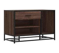 (brown oak) vidaXL Shoe Bench Black 80x40x53.5 cm Engineered Wood and Metal bench