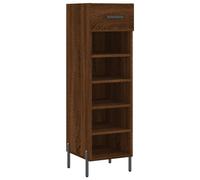 vidaXL Shoe Cabinet Brown Oak 30x35x105 cm Engineered Wood UK
