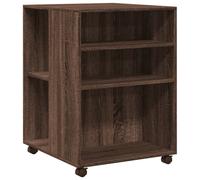 (brown oak) vidaXL Side Table with Wheels End Sofa Table Engineered Wood