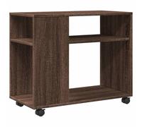 vidaXL Side Table with Wheels Brown Oak 70x35x60 cm Engineered Wood