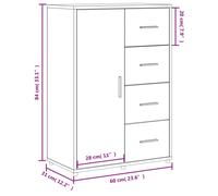 (brown oak) vidaXL Sideboard Cupboard Side Cabinet Highboard Sonoma Oak Engineered Wood