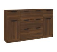 vidaXL 3 Piece Sideboard Set Brown Oak Engineered Wood UK NEW
