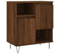 (brown oak) vidaXL Sideboard Storage Cabinet Cupboard High Gloss White Engineered Wood