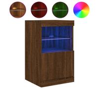 vidaXL Sideboard Highboard Storage Cabinet - LED Lights - Brown Oak 41x37x67 cm