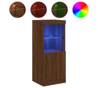 (brown oak) vidaXL Sideboard with LED Lights Cupboard Highboard Storage Cabinet Sonoma Oak