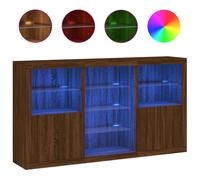 vidaXL Sideboard with LED Lights Brown Oak 181.5x37x100 cm UK
