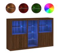 vidaXL Sideboard with LED Lights Brown Oak 162x37x100 cm NEW