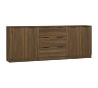 vidaXL 3 Piece Sideboards Brown Oak Engineered Wood UK NEW
