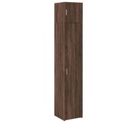 (brown oak) vidaXL Slim Storage Cabinet Hall Side Cabinet Sideboard Black Engineered Wood