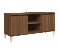 Vidaxl Tv Cabinet With Solid Wood Legs Brown Oak 103.5X35X50 Cm