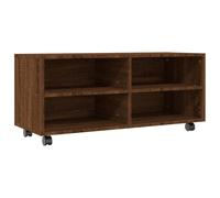 (brown oak) vidaXL TV Cabinet & Castors 4 Open Compartments Engineered Wood Multi Colours