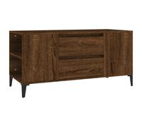 vidaXL 2 Drawer 4 Shelf Brown Oak TV Cabinet - Size: 50 x 102 x 44.5cm - Wilko