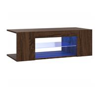 vidaXL TV Cabinet with LED Lights Brown Oak 90x39x30 cm, Brown