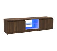 Vidaxl Tv Cabinet With Led Lights Brown Oak 120X30X35.5 Cm