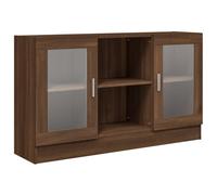 (brown oak) vidaXL Vitrine Cabinet Sideboard Storage Organiser Cupboard Engineered Wood