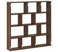 (brown oak) vidaXL Wall Cube Shelf Floating Storage Shelf 12 Compartments Engineered Wood