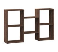 vidaXL 6 Shelf Brown Oak Floating Wall Shelf