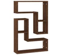 (brown oak) vidaXL Wall Shelves Wall Mounted Shelf Floating Shelf Engineered Wood 2 pcs