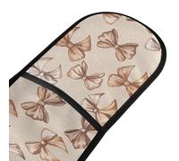 Brown Off-white Bow Pattern Double Oven Gloves for Home Cooking & Baking, Heavy Duty Oven Mitt Cooking Potholder Heat Resistant Mitt 18x90cm