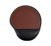 Brown Office Square Leather Mouse Pad with Wrist Rest Non-Slip Design, Business Style Gaming PU Mousepad for Learners, Workers &Computer Users.