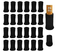 (brown, One size) 24pcs Chair Leg Socks With Felt Pads, High Elastic Knitted Furniture Booties With Double Layered, Non-slip Thick Floor Protectors Covers Pads Caps Set