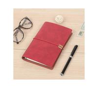 (Brown, One size) Retro Strapped Notebook A5 Student Notebook Portable Pocket Word Stationery Office Supplies Notepad Journal Leather Record Book BaoPeng