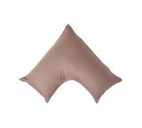 Homescapes V Shaped Pillowcase Organic Cotton 400 Thread Count in Brown Homescapes Brown