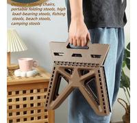 brown, Outdoor Folding Stool - Lightweight Portable Camping Seat with 260 lb Capacity, Hexagonal Plastic Construction, Ergonomic Handle, for Garden, Kitchen, Office & Fishing (EN14183 Certified)