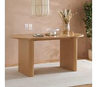Brown Oval Fluted Dining Table Axel Birlea