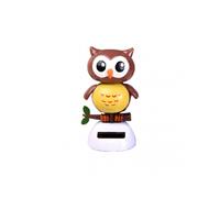 (Brown Owl) Solar Cartoon Figure Ornament for Car Dashboard Dynamic Dancing Animal Tabletop Decoration for Home Desktop Office