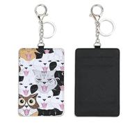 Brown Owls Golf Card Holder with Key Ring Bus Pass Holder for Men Women with 2 Card Slots Slim Wallet for Nurse Teacher Student Meal Bank Credit Cards Daily Use Travel Essentials