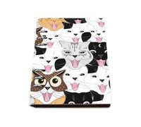 Brown Owls Notebook, Pu Leather A5 Notebooks, Lined Paper Notebook for University 180Pages/90Sheets, Work Book for Women, Workbook Dairy, College Essentials Journal Diary