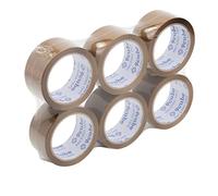 Brown Packing Tape - Strong Parcel Tape for Boxes, Shipping & Moving - Heavy Duty Adhesive, 48mm x 66m Rolls - Ideal for Home, Office & Warehouse Use - Quiet Unwind (6 Pack)