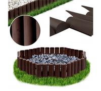 BROWN Palisade Lawn Edging Border with Wood Log Effect, 2.5 Metres