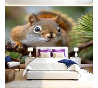 Brown Panoramic Mural Wallpaper 390 x 260 cm Animal Squirrel Wall Mural Non-Woven Art Print Wallpaper Living Room Bedroom Sofa TV Backdrop Decoration Poster Picture Photo