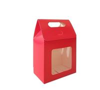 Brown Paper Bags 12/24/48pcs Kraft Paper Portable Bags Wedding Candy Packing With Clear Window Seal Boxes Bag For Business(Color4,12PCS_10X6X15CM)