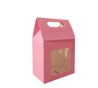 Brown Paper Bags 12/24/48pcs Kraft Paper Portable Bags Wedding Candy Packing With Clear Window Seal Boxes Bag For Business(Color5,12PCS_10X6X15CM)