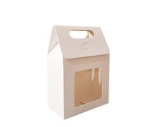 Brown Paper Bags 12/24/48pcs Kraft Paper Portable Bags Wedding Candy Packing With Clear Window Seal Boxes Bag For Business(Color7,12PCS_10X6X15CM)