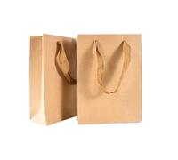 Brown Paper Bags 5PCS Thickened Kraft Paper Tote Bag Universal Fruit Carton Native Product Handbag Birthday Wedding Favors For Guests(Size2)