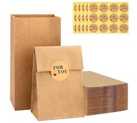 Brown Paper Bags, 60pcs Count Mini Kraft Paper Lunch Bags Bulk Disposable Recycled Sandwich Snacks Sack Lunch Size for Kids, Grocery Food Shopping Craft Bag for Small Business