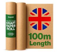 Brown Paper Roll for Wrapping, Packing & Crafts - 500mm x 100m Kraft Paper, Brown Wrapping Paper for Parcels, Craft Paper, Parcel, Backing, Packaging, Made in UK - Bergvich