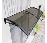 Brown Patio Awning Canopy - 31.5"x118.1" Weatherproof Polycarbonate Cover, UV Protection, Rain & Snow Resistant Outdoor Shelter for Porch, Garden & Entryway