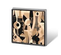 Brown Pattern Background Square Lapel Pin Printed Aluminum Alloy Memorial Pins Cute Funny Square Brooch Personalized Lapel Badge for Coats Suit Jackets And Wedding Gift