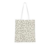 Brown Pattern Leopard Fashion Canvas Tote Bag With All Over Print Design, Large Reusable Shopper Tote With Double Handles,Beach Tote, Weekend Bag